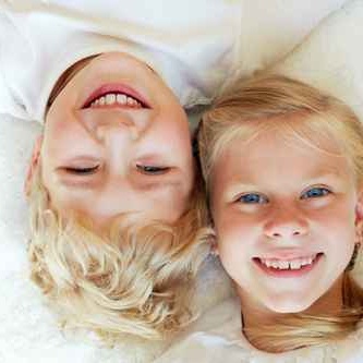 Little brother and sister together forever. Happy family.